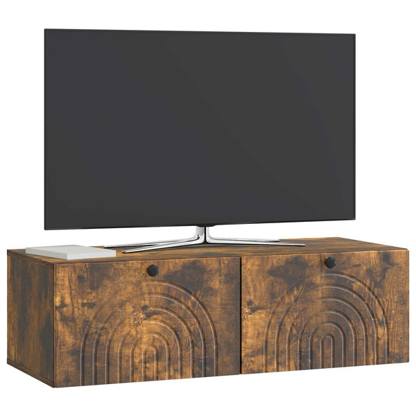 Wandmontierter TV-Schrank, Geräucherte Eiche, 99cm
