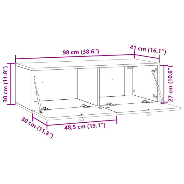 Wandmontierter TV-Schrank, Grau Sonoma, 99cm