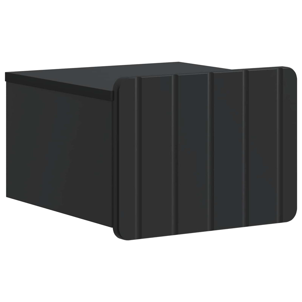 vidaXL Wall-Mounted Bedside Table Black 33 x 34.5 x 24 cm