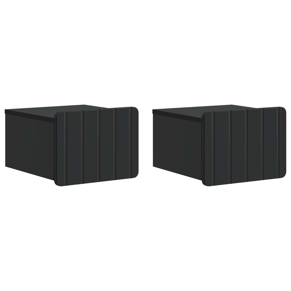 vidaXL Wall-Mounted Bedside Tables 2 pcs Black 33 x 34.5 x 24 cm