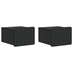 Wand-Nachttisch, 2er-Set, Schwarz, 33x34,5x24 cm
