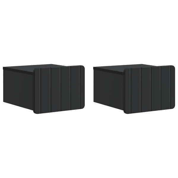 Wand-Nachttisch, 2er-Set, Schwarz, 33x34,5x24 cm
