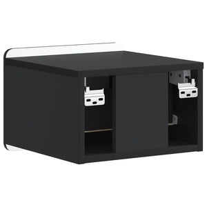 Wand-Nachttisch, 2er-Set, Schwarz, 33x34,5x24 cm