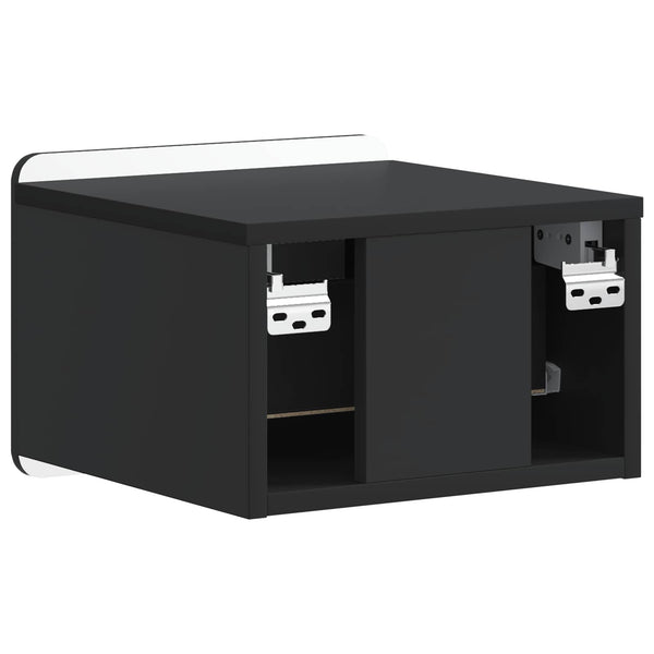 Wand-Nachttisch, 2er-Set, Schwarz, 33x34,5x24 cm
