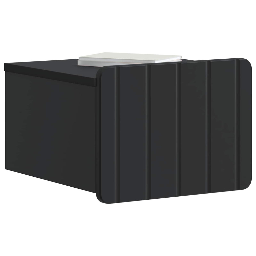 vidaXL Wall-Mounted Bedside Tables 2 pcs Black 33 x 34.5 x 24 cm