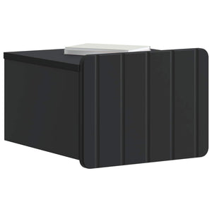 Wand-Nachttisch, 2er-Set, Schwarz, 33x34,5x24 cm