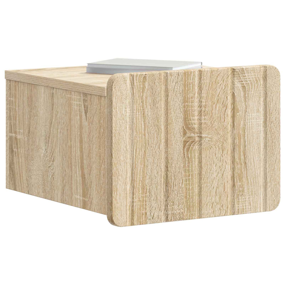 vidaXL Wall-Mounted Bedside Table Sonoma Oak 33 x 34.5 x 24 cm