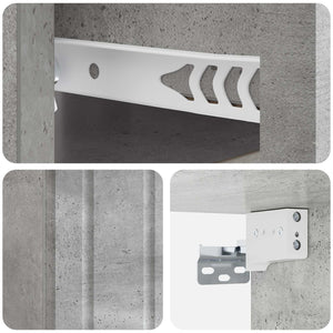 vidaXL Chevet mural 2 pcs Gris béton 33 x 34,5 x 24 cm