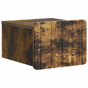 vidaXL Table de chevet murale Chêne fumé 33 x 34,5 x 24 cm