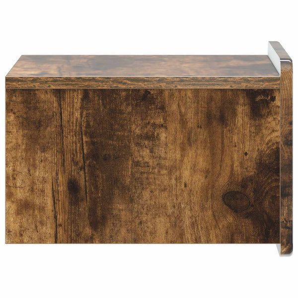 vidaXL Table de chevet murale Chêne fumé 33 x 34,5 x 24 cm
