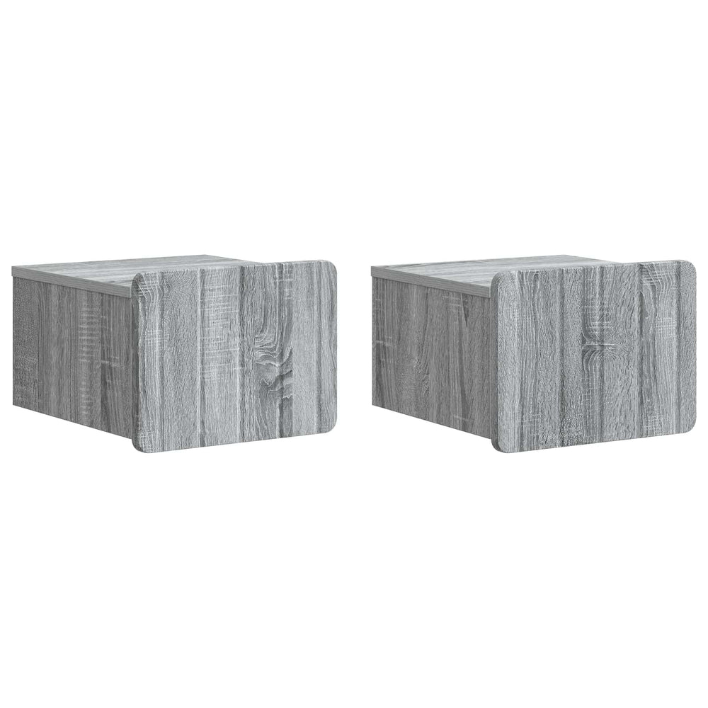 vidaXL Wall-mounted Nightstand 2 pcs Sonoma Grey 33 x 34.5 x 24 cm