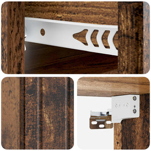Wand-Nachttisch Altholz, 2er-Set