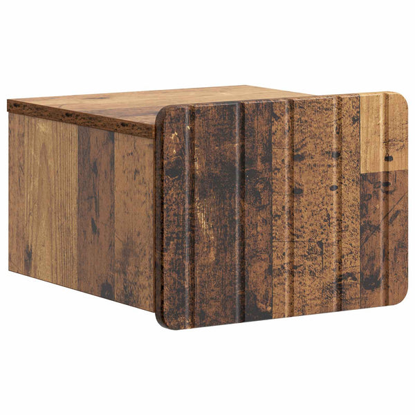 Wand-Nachttisch Altholz, 2er-Set
