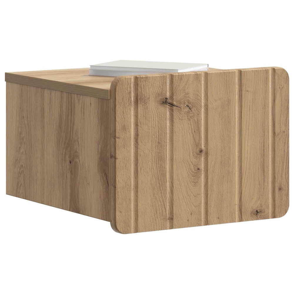 vidaXL Wall-Mounted Bedside Table Artisan Oak 33 x 34.5 x 24 cm
