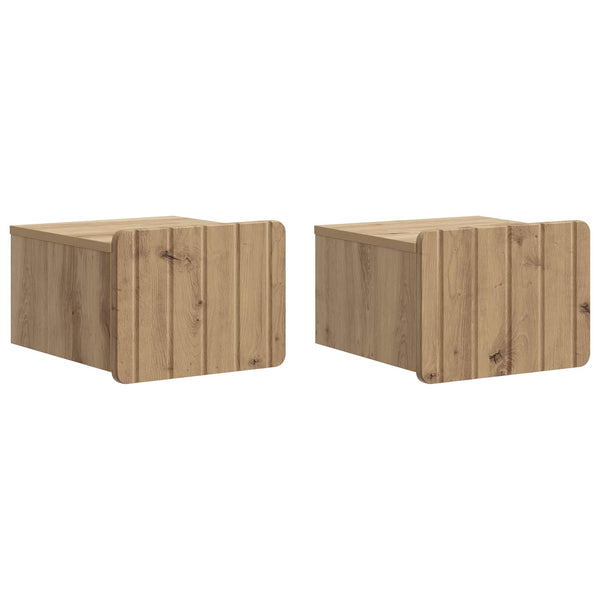 Wandmontierter Nachttisch Artisan-Eiche, 2er-Set