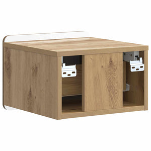 Wandmontierter Nachttisch Artisan-Eiche, 2er-Set