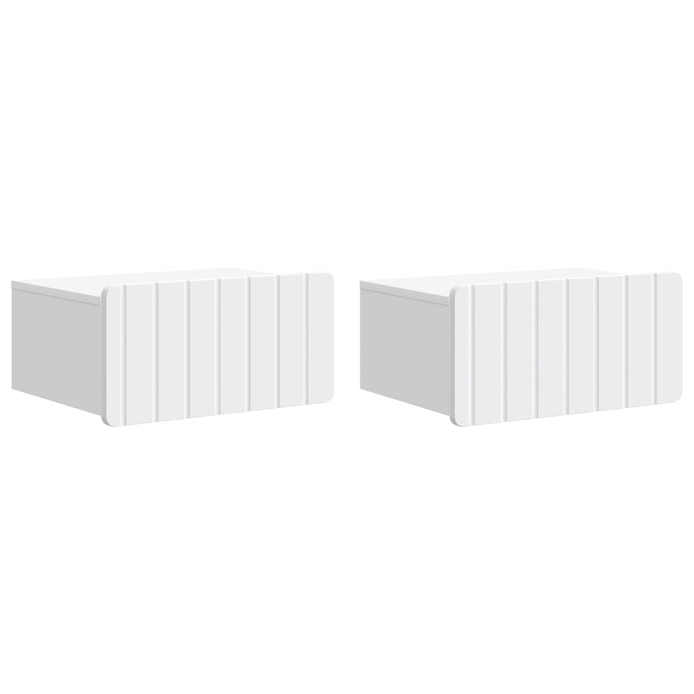 vidaXL Wall-Mounted Bedside Table 2 pcs White 49 x 34.5 x 24 cm