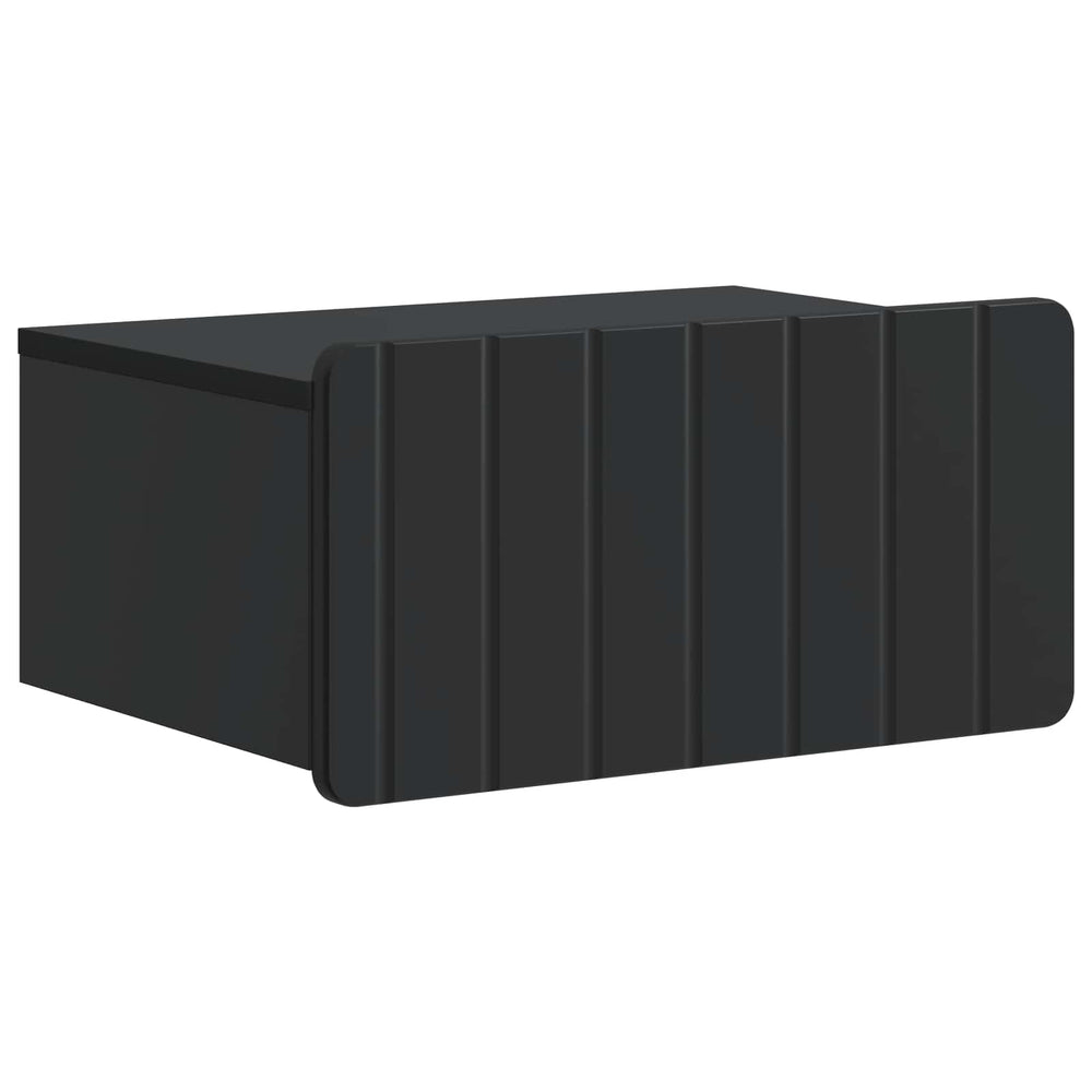 vidaXL Wall-Mounted Bedside Table Black 49 x 34.5 x 24 cm