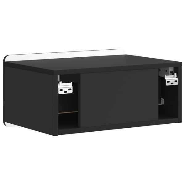 Wandmontierter Nachttisch Schwarz