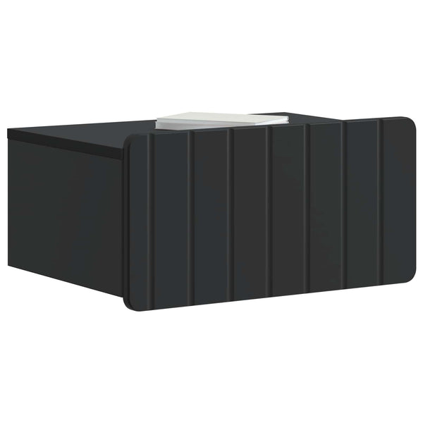 Wandmontierter Nachttisch Schwarz