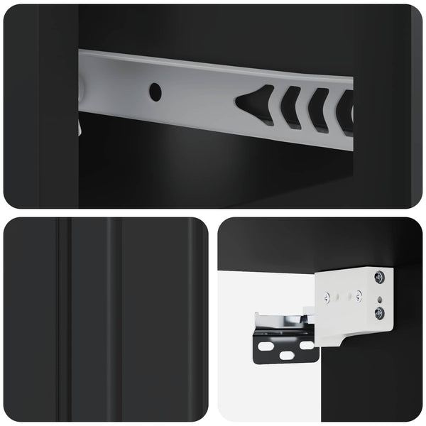 Wand-Nachttisch, 2er-Set, Schwarz