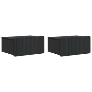 Wand-Nachttisch, 2er-Set, Schwarz