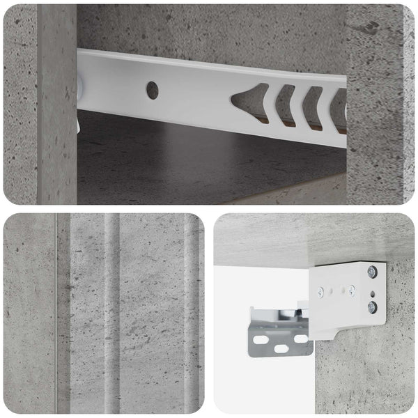 vidaXL Tables de chevet murales 2 pcs Gris béton 49 x 34,5 x 24 cm