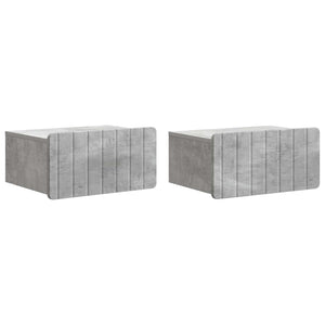 vidaXL Tables de chevet murales 2 pcs Gris béton 49 x 34,5 x 24 cm