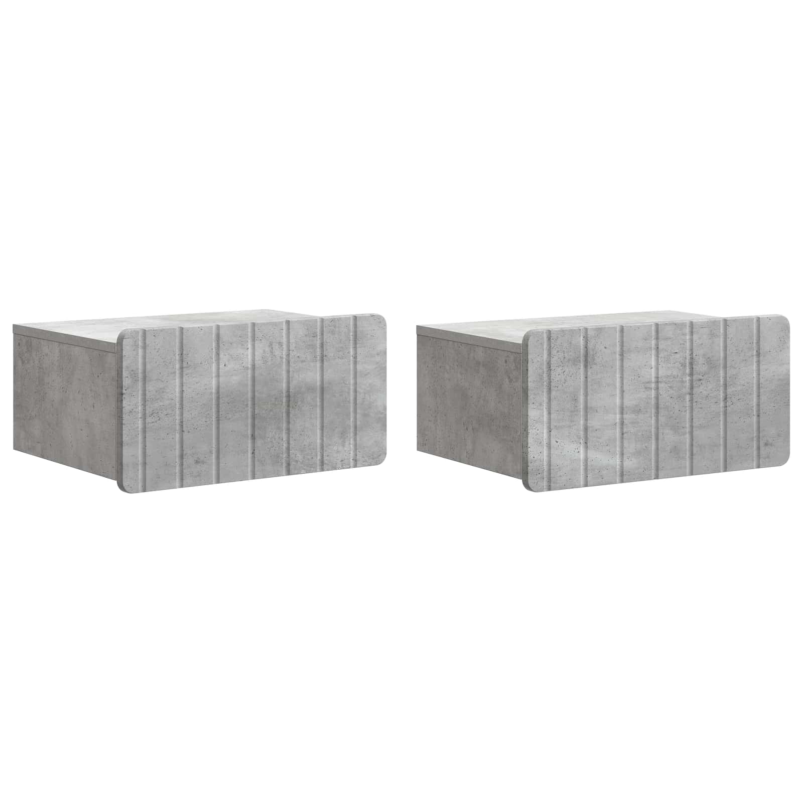 vidaXL Tables de chevet murales 2 pcs Gris béton 49 x 34,5 x 24 cm