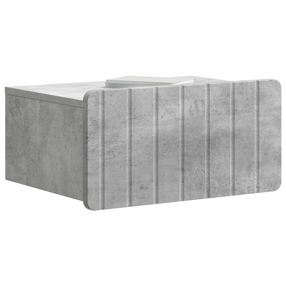 Wandmontierter Nachttisch, Betongrau, 2er-Set