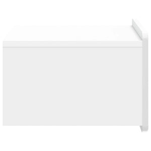 Wand-Nachttisch, Hochglanz Weiß, 49 cm