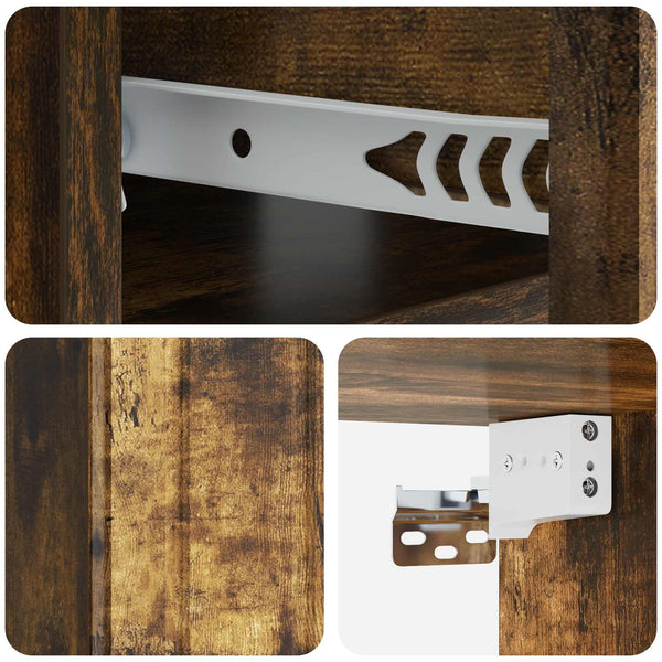 vidaXL Table de chevet murale chêne fumé 49 x 34,5 x 24 cm