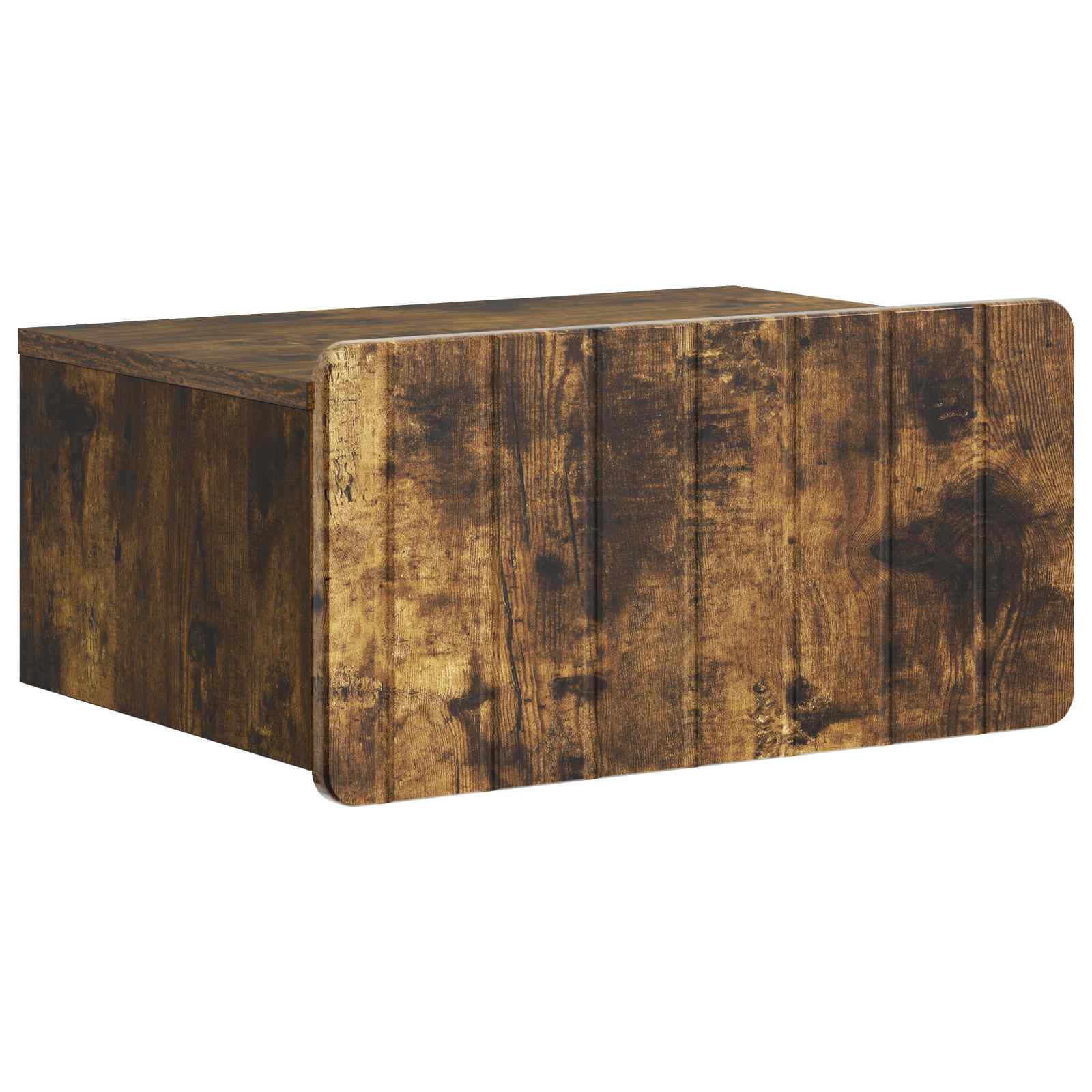 vidaXL Table de chevet murale chêne fumé 49 x 34,5 x 24 cm