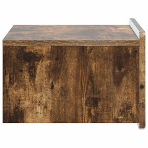 vidaXL Table de chevet murale chêne fumé 49 x 34,5 x 24 cm