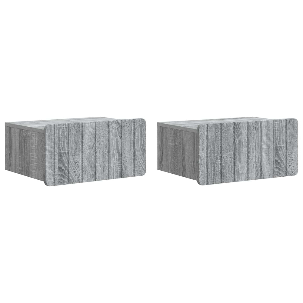 Wand-Nachttisch Set, Grau Sonoma, 2er