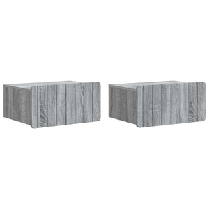 Wand-Nachttisch Set, Grau Sonoma, 2er