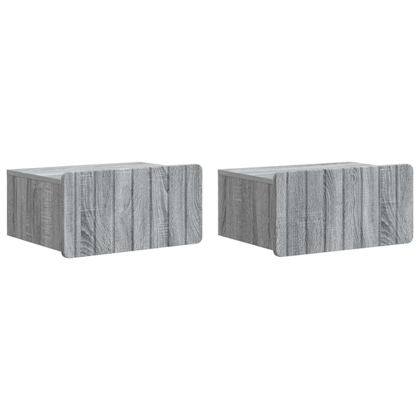 Wand-Nachttisch Set, Grau Sonoma, 2er