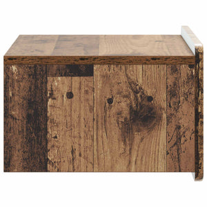 Wandmontierter Nachttisch 2er-Set Altholz