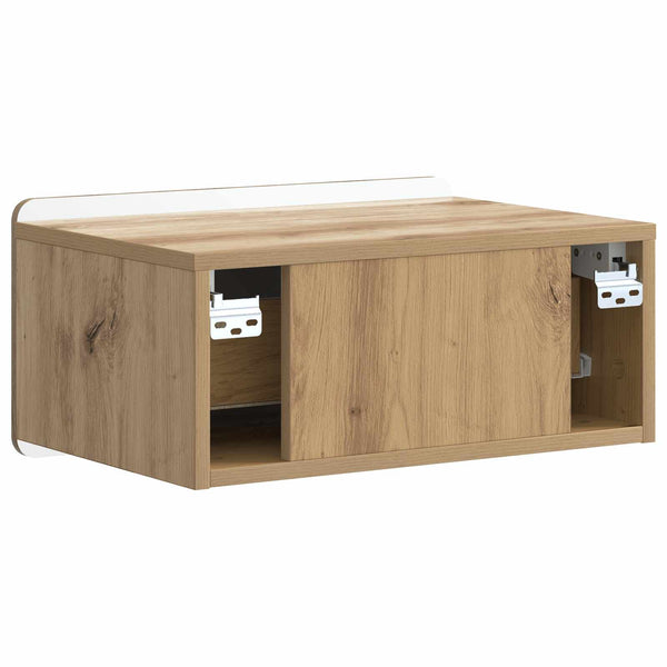vidaXL Table de chevet murale Chêne artisan 49 x 34,5 x 24 cm