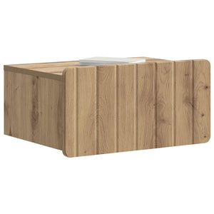 vidaXL Table de chevet murale Chêne artisan 49 x 34,5 x 24 cm