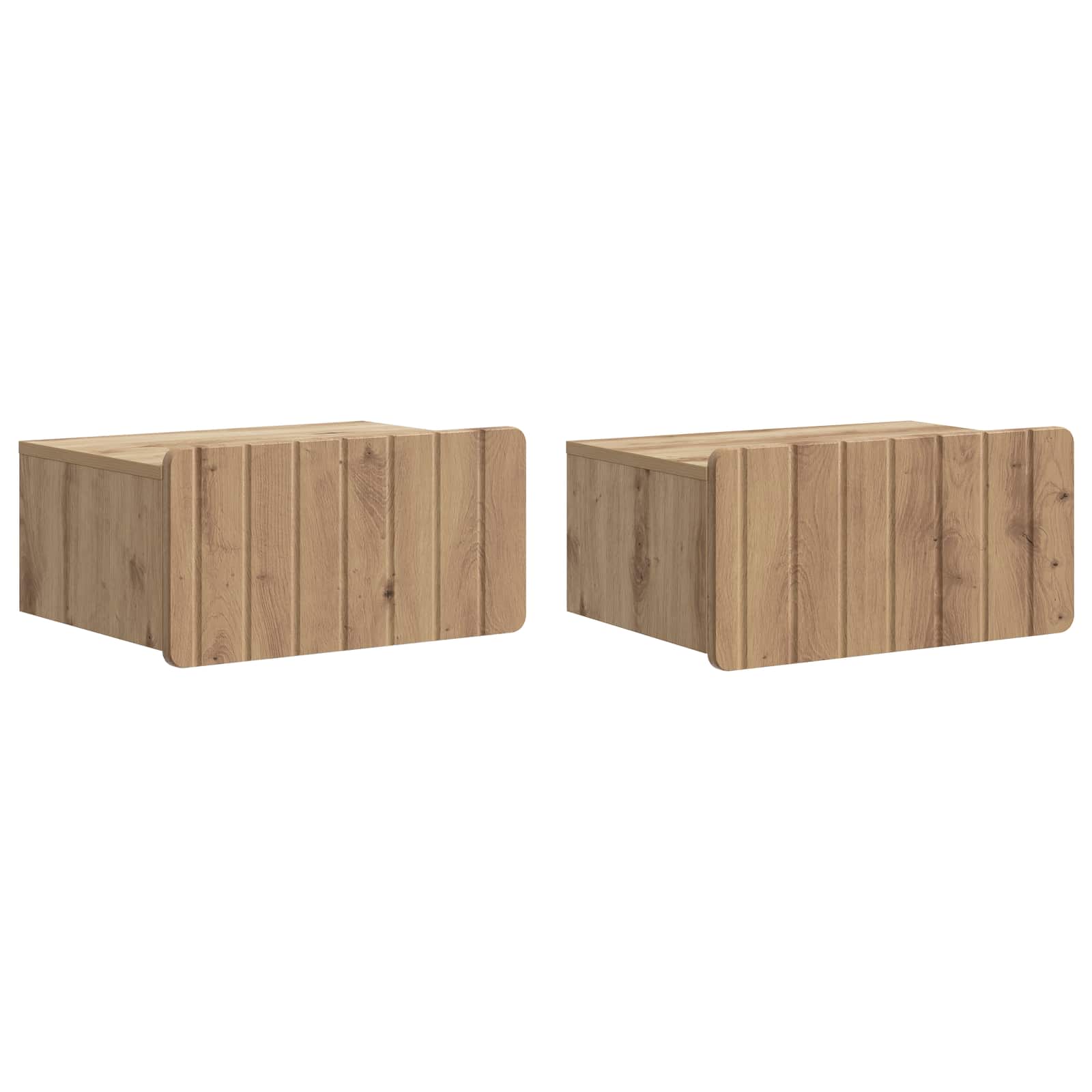 vidaXL Tables de chevet murales 2 pcs Chêne artisan 49 x 34,5 x 24 cm