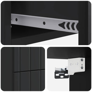 Schwarzer Wand-Nachttisch 33x34,5x43 cm