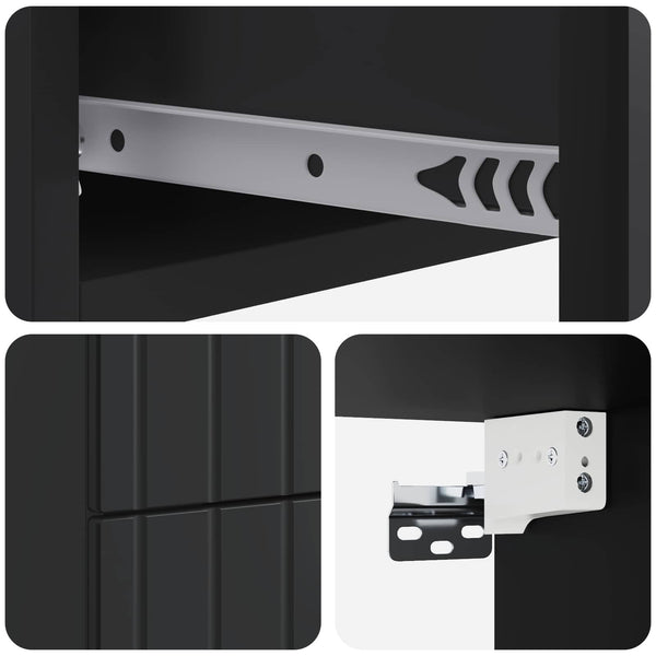 Schwarzer Wand-Nachttisch 33x34,5x43 cm