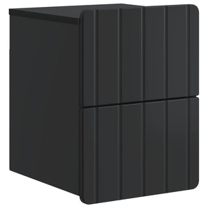 Wandmontierter Nachttisch Schwarz, 2er-Set