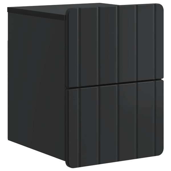 Wandmontierter Nachttisch Schwarz, 2er-Set