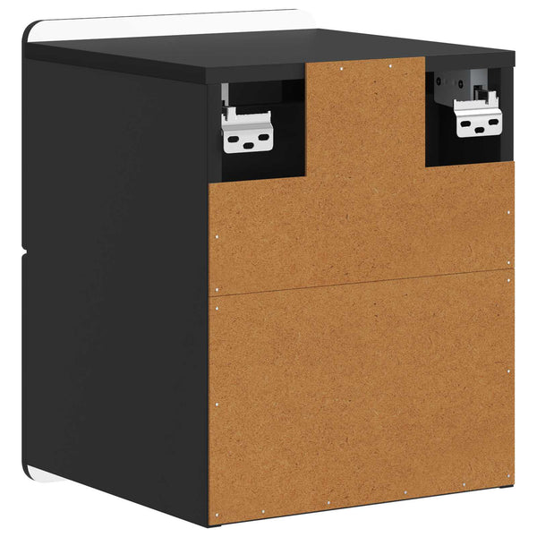 Wandmontierter Nachttisch Schwarz, 2er-Set