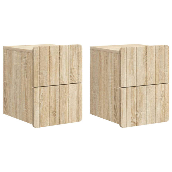 Wand-Nachttisch Sonoma Eiche, 2er-Set