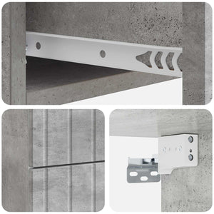 Wandmontierter Nachttisch, 2er-Set, Betongrau