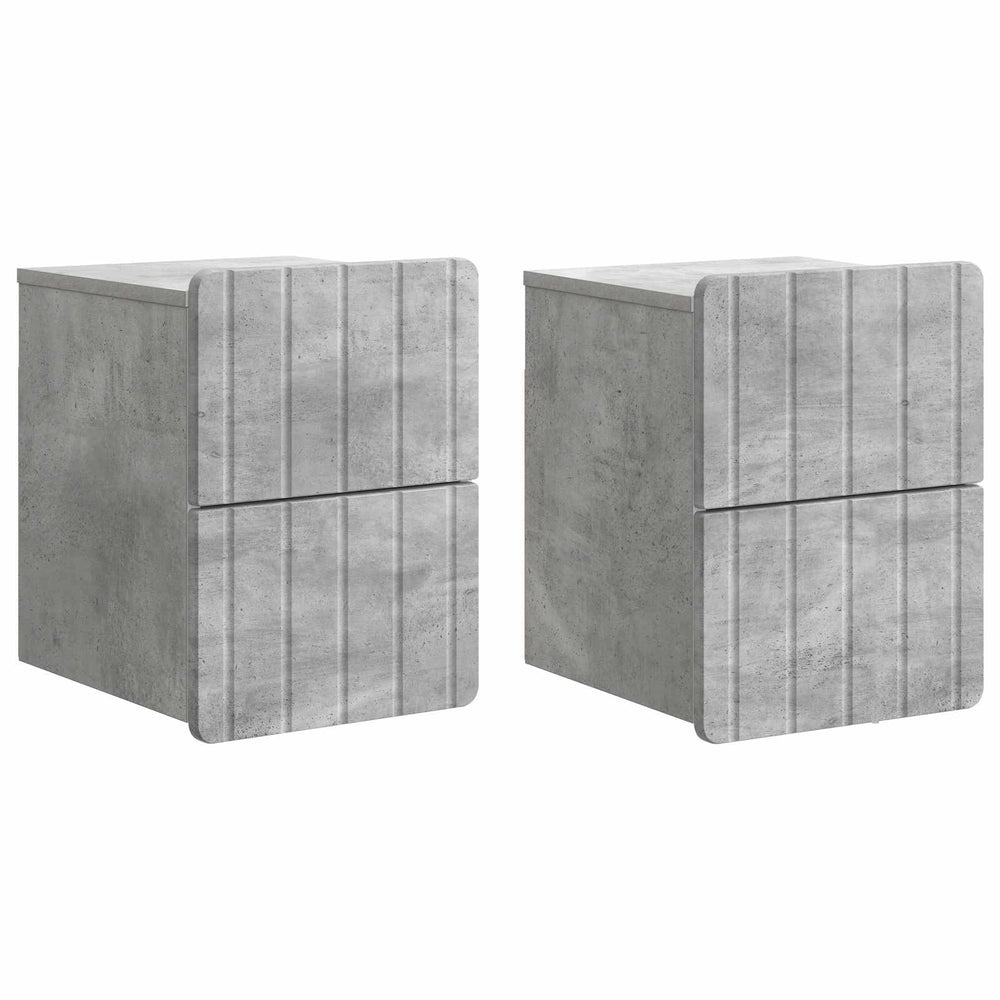 Wandmontierter Nachttisch, 2er-Set, Betongrau