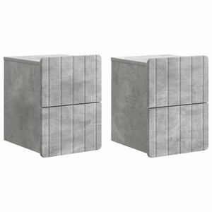 Wandmontierter Nachttisch, 2er-Set, Betongrau